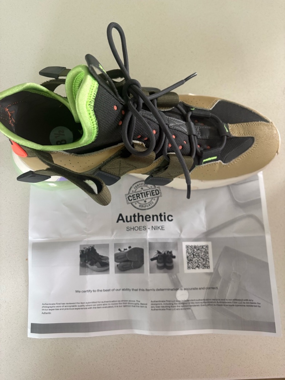 Nike air edge 270 parachute beige color-way high top Velcro sneakers